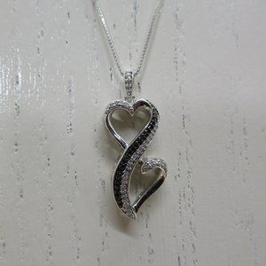 Beautiful Double Heart Black and White Diamonds